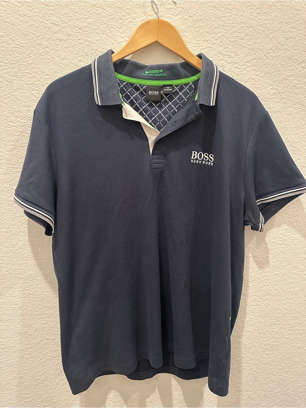 BOSS Hugo Boss Men’s Navy Moisture Manager Polo Shirt Size XL